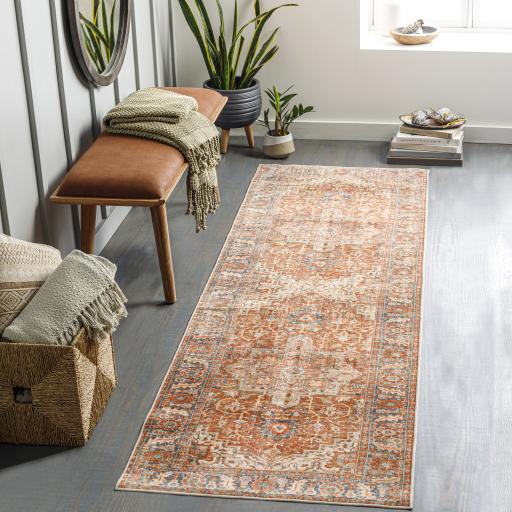 Surya Lavable LVB-2303 Beige Brick Red 2' x 2'11" Rug