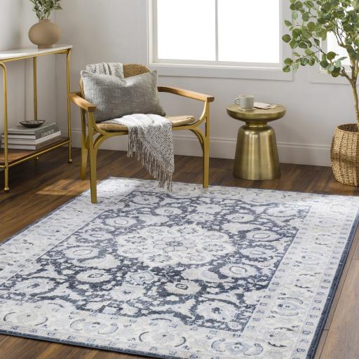 Surya Lavadora LVR-2353 Dark Blue Ivory 2'7" x 7'3" Rug