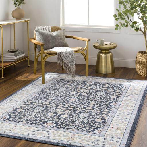 Surya Lavadora LVR-2354 Dark Blue Ivory 2'7" x 7'3" Rug