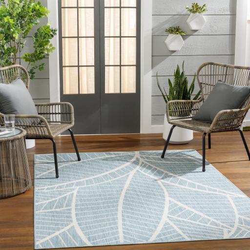 Surya Long Beach LBH-2303 Aqua Ivory 2'7" x 7'3" Rug