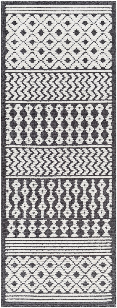 Surya Lyna LYA-2310 Black Off-White 2'7" x 7'2" Rug