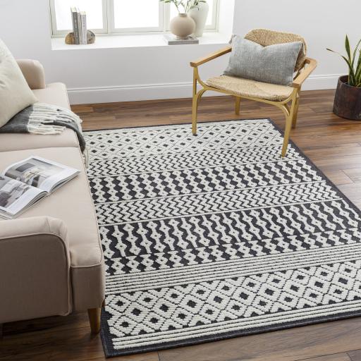 Surya Lyna LYA-2310 Black Off-White 2'7" x 7'2" Rug