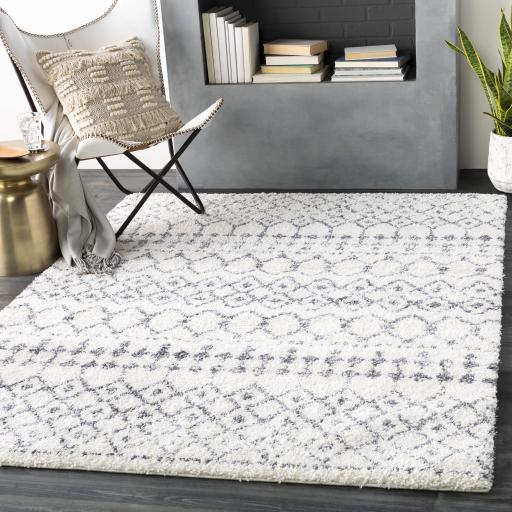 Surya Maroc Shag MRS-2310 Gray White 5'3" x 7'3" Rug