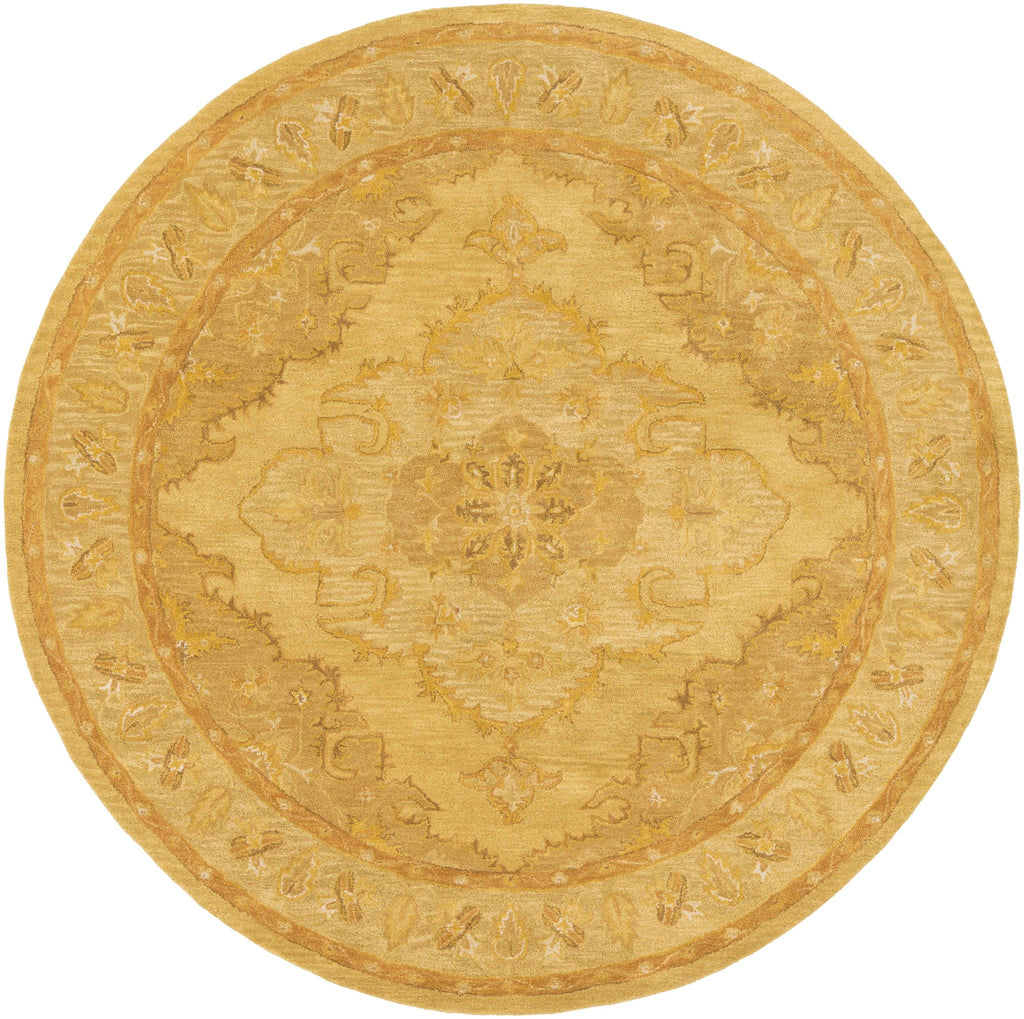 Surya Middleton AWHR-2059 Brick Red Bright Yellow 3'6" Round Rug