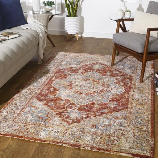 Surya Mirabel MBE-2311 Brick Red Charcoal 2' x 2'11" Rug