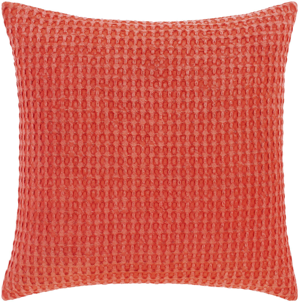 Surya Waffle WFL-003 Coral 18"H x 18"W Pillow Kit