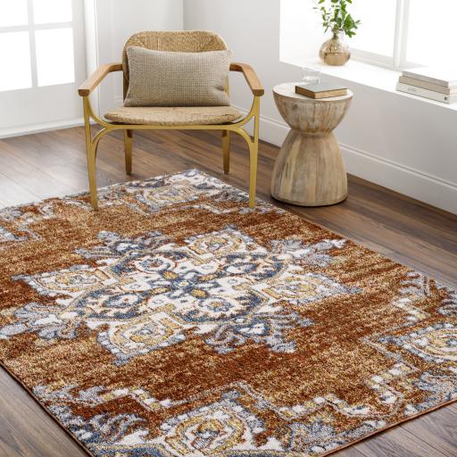 Surya Monet MMO-2302 Burnt Orange Cream 5'3" x 7' Rug