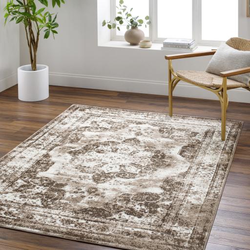 Surya Monte Carlo MNC-2353 Charcoal Dark Brown 5'3" x 7'3" Rug