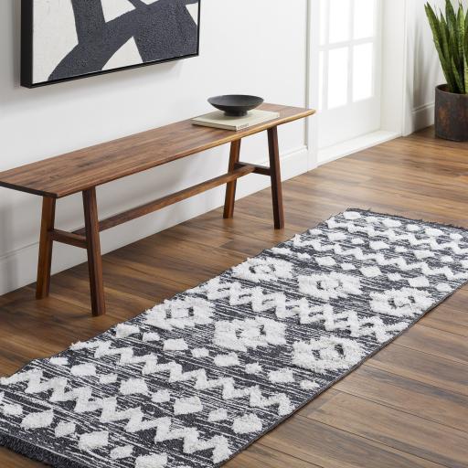 Surya Morocotton MCT-2307 Black White 2'6" x 7'3" Rug