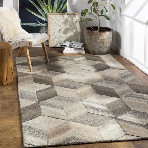 Surya Mountain MOI-1016 Beige Black 10' Square Rug