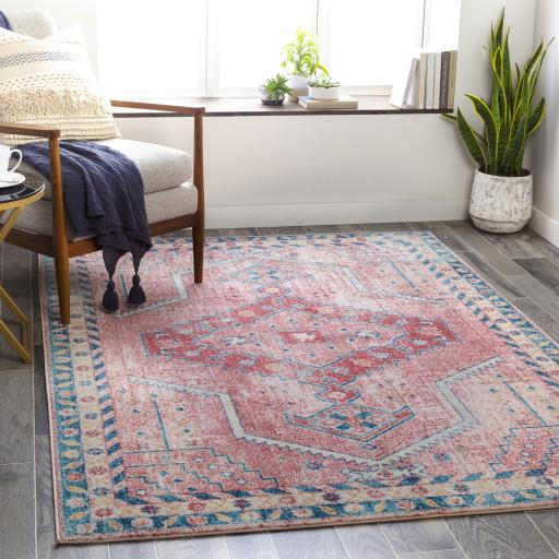 Surya Murat MUT-2314 Aqua Burgundy 5'3" x 7'3" Rug