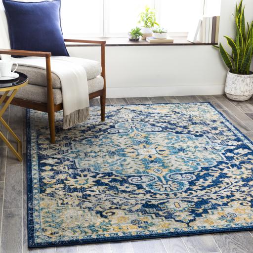 Surya Murat MUT-2320 Aqua Ink Blue 5'3" x 7'3" Rug