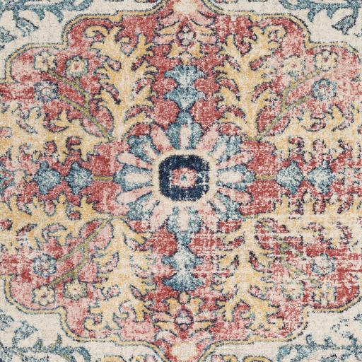 Surya Murat MUT-2321 Aqua Burgundy 2'7" x 10' Rug