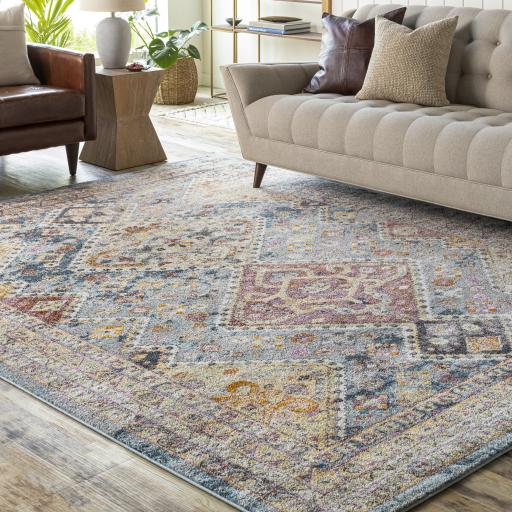 Surya New Mexico NWM-2314 Blue Brick Red 5'3" x 7'3" Rug