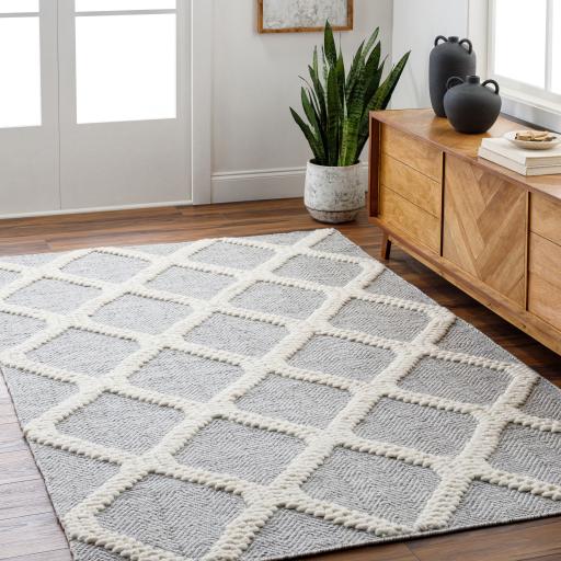 Surya Nina NNA-2301 Black Ivory 2'6" x 8' Rug