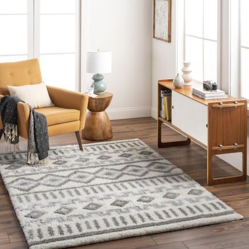 Surya Nomadic NMC-2302 Ivory Light Gray 5'3" x 7' Rug