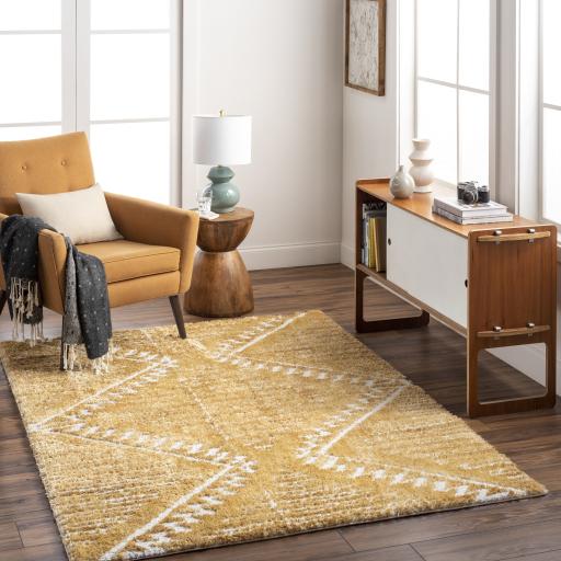 Surya Nomadic NMC-2305 Mustard Silver Gray 5'3" x 7' Rug