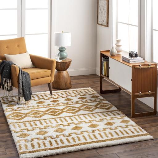 Surya Nomadic NMC-2308 Ivory Mustard 5'3" x 7' Rug