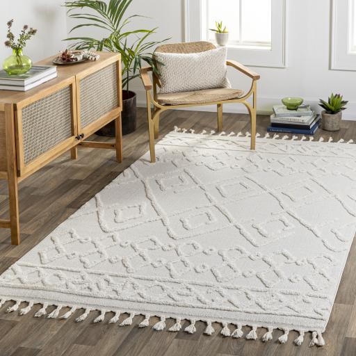 Surya Nora NOA-2300 Cream Light Gray 5'3" x 7' Rug