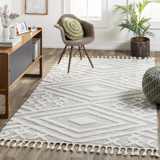 Surya Nora NOA-2302 Cream Light Gray 5'3" x 7' Rug