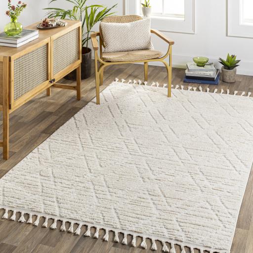 Surya Nora NOA-2308 Cream Light Gray 5'3" x 7' Rug