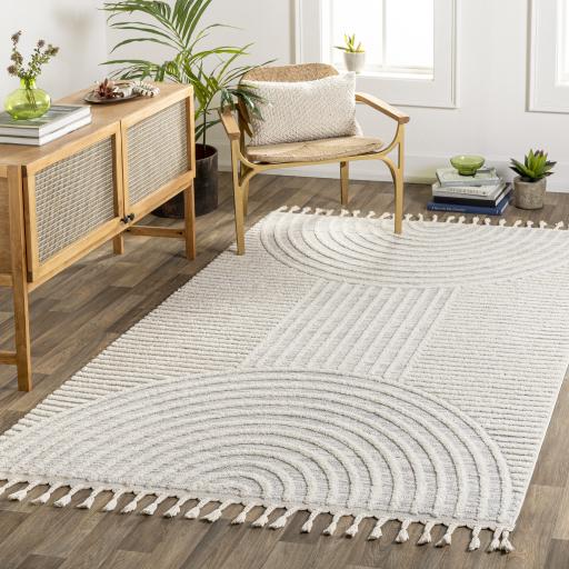 Surya Nora NOA-2310 Cream Light Gray 5'3" x 7' Rug