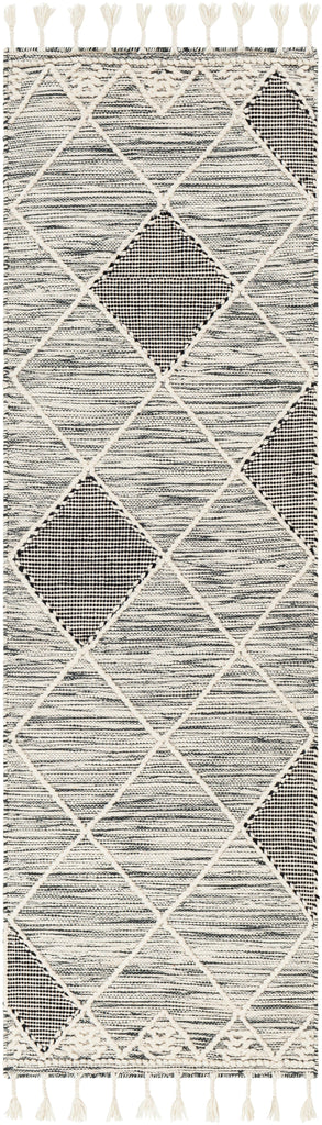 Surya Norwood NWD-2308 Black Cream 2'6" x 8' Rug