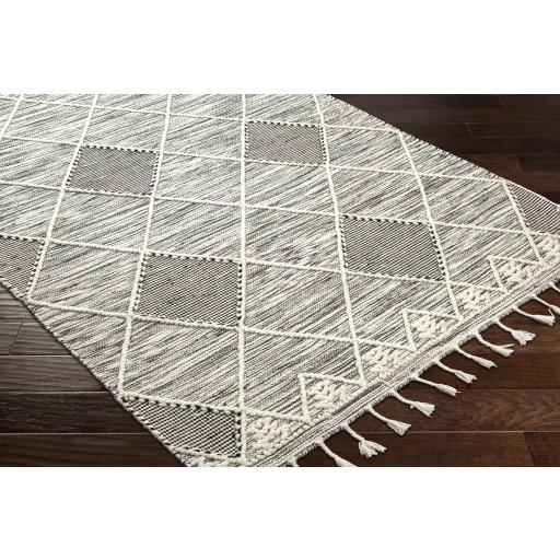 Surya Norwood NWD-2308 Black Cream 2'6" x 8' Rug