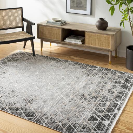 Surya Obsession OBN-2301 Black Brown 5'3" x 7' Rug