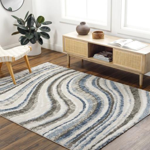 Surya Osaka OKK-2310 Charcoal Cream 6'7" x 9' Rug