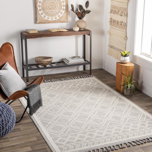 Surya Palermo PLR-2300 Cream Medium Gray 5'7" x 7' Rug