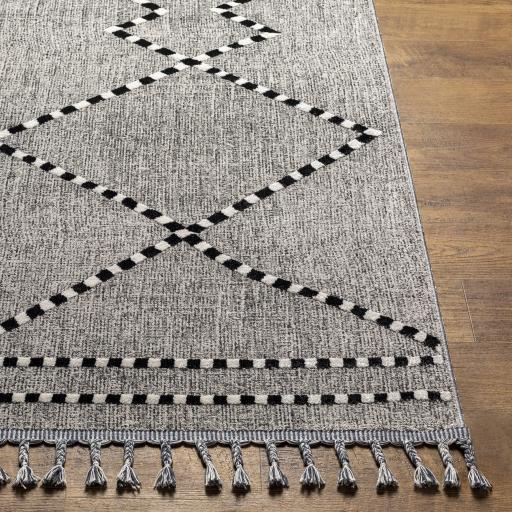 Surya Palermo PLR-2302 Black Charcoal 5'7" x 7' Rug