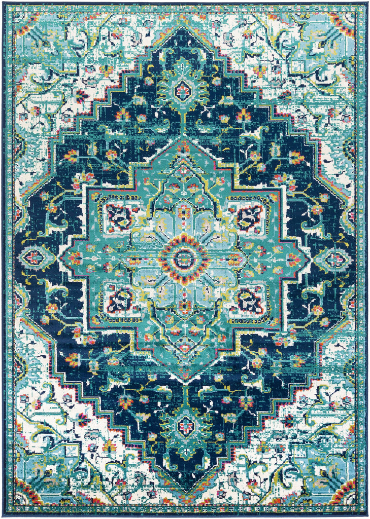 Surya Paramount PAR-1107 Aqua Bright Orange 1'10" x 2'11" Rug