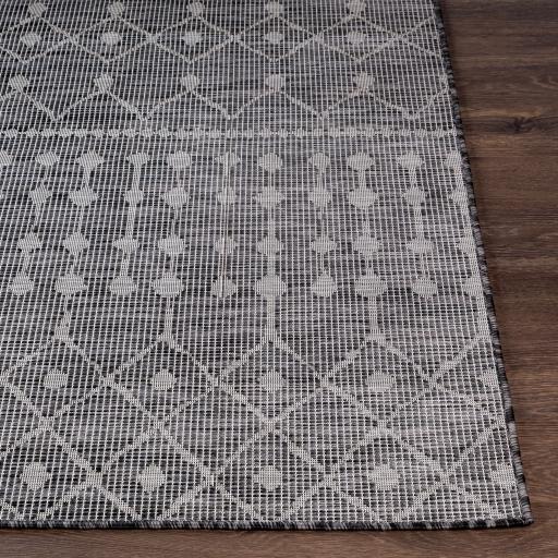 Surya Pasadena PSA-2374 Black Medium Gray 2'6" x 7'3" Rug