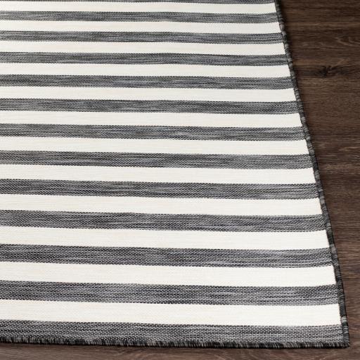 Surya Pasadena PSA-2382 Black Cream 2'7" x 7'3" Rug