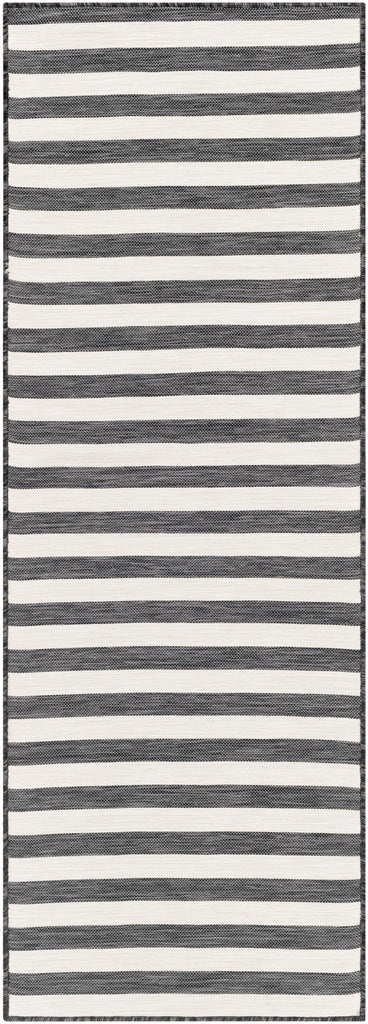 Surya Pasadena PSA-2382 Black Cream 2'7" x 7'3" Rug