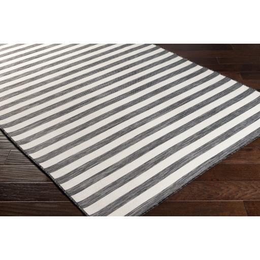 Surya Pasadena PSA-2382 Black Cream 2'7" x 7'3" Rug