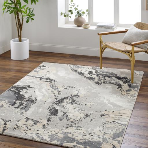 Surya Perception PCP-2315 Beige Charcoal 5'3" x 7' Rug