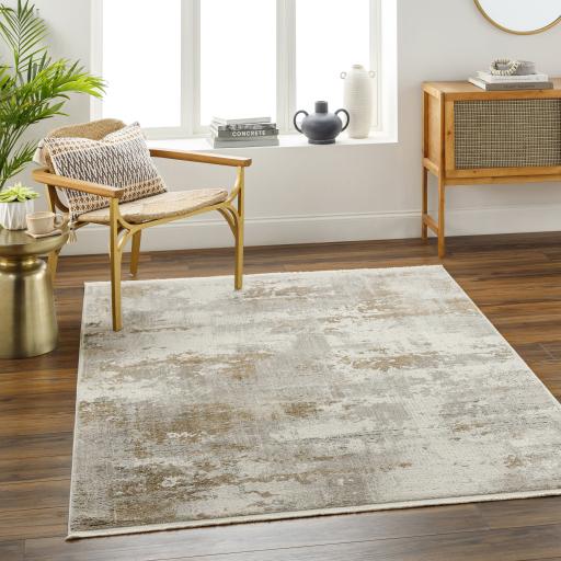 Surya Perugia PRG-2305 Charcoal Cream 5'3" x 7' Rug