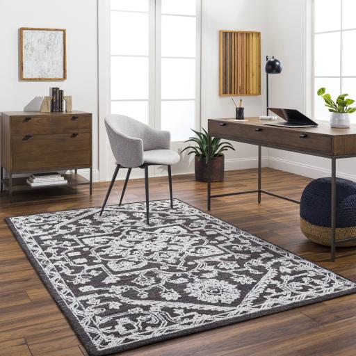 Surya Piazza PZZ-2302 Charcoal White 2'6" x 8' Rug