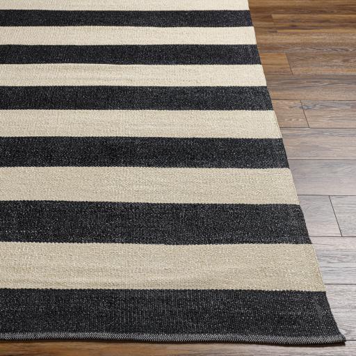 Surya Picnic PIC-4005 Black Cream 3'3" x 5'3" Rug