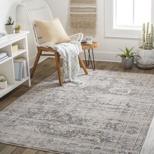 Surya Presidential PDT-2324 Charcoal Cream 3'3" x 10' Rug