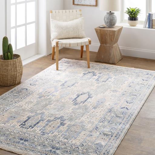 Surya Presidential PDT-2327 Blue Cream 2' x 3'3" Rug