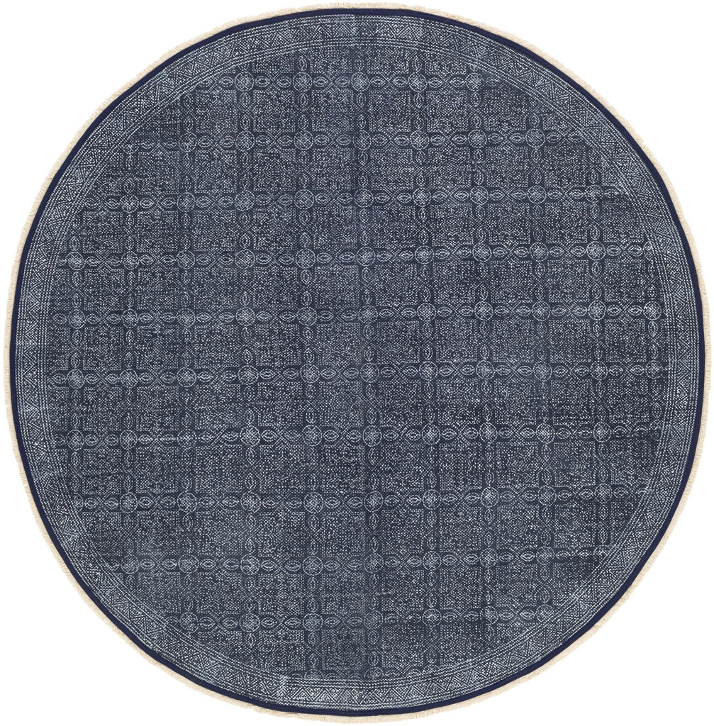 Surya Rajasthan RAJ-2300 Cream Ink Blue 10' Round Rug