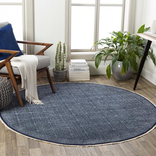 Surya Rajasthan RAJ-2300 Cream Ink Blue 10' Round Rug