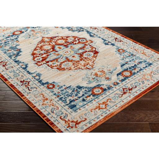 Surya Redondo Beach RDD-2325 Aqua Brick Red 5'3" x 7' Rug