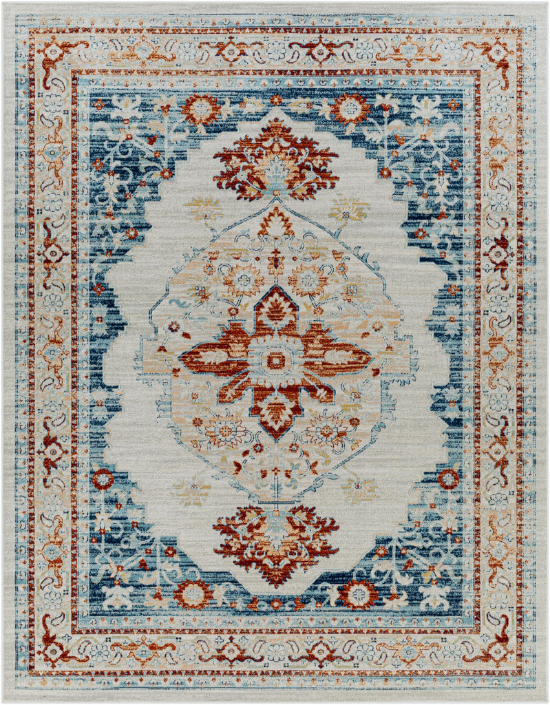 Surya Redondo Beach RDD-2326 Aqua Brick Red 5'3" x 7' Rug