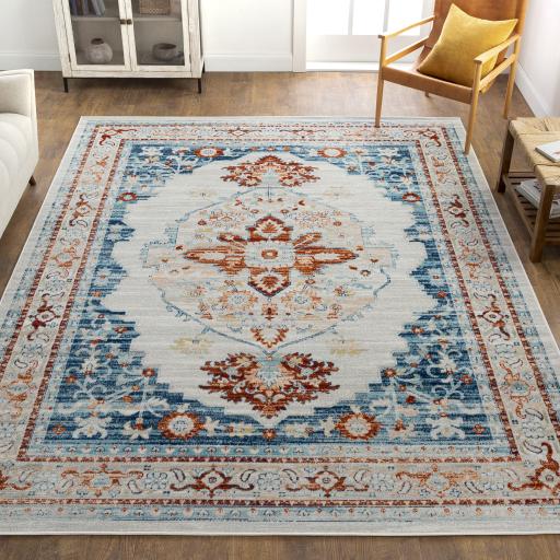 Surya Redondo Beach RDD-2326 Aqua Brick Red 6'7" x 9' Rug