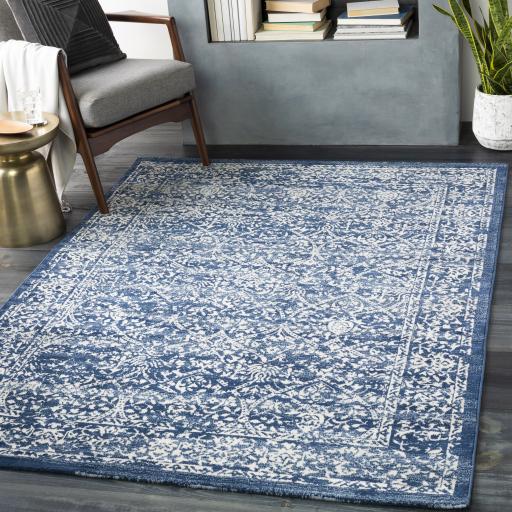 Surya Roma ROM-2301 Cream Dark Blue 5'3" x 7'1" Rug