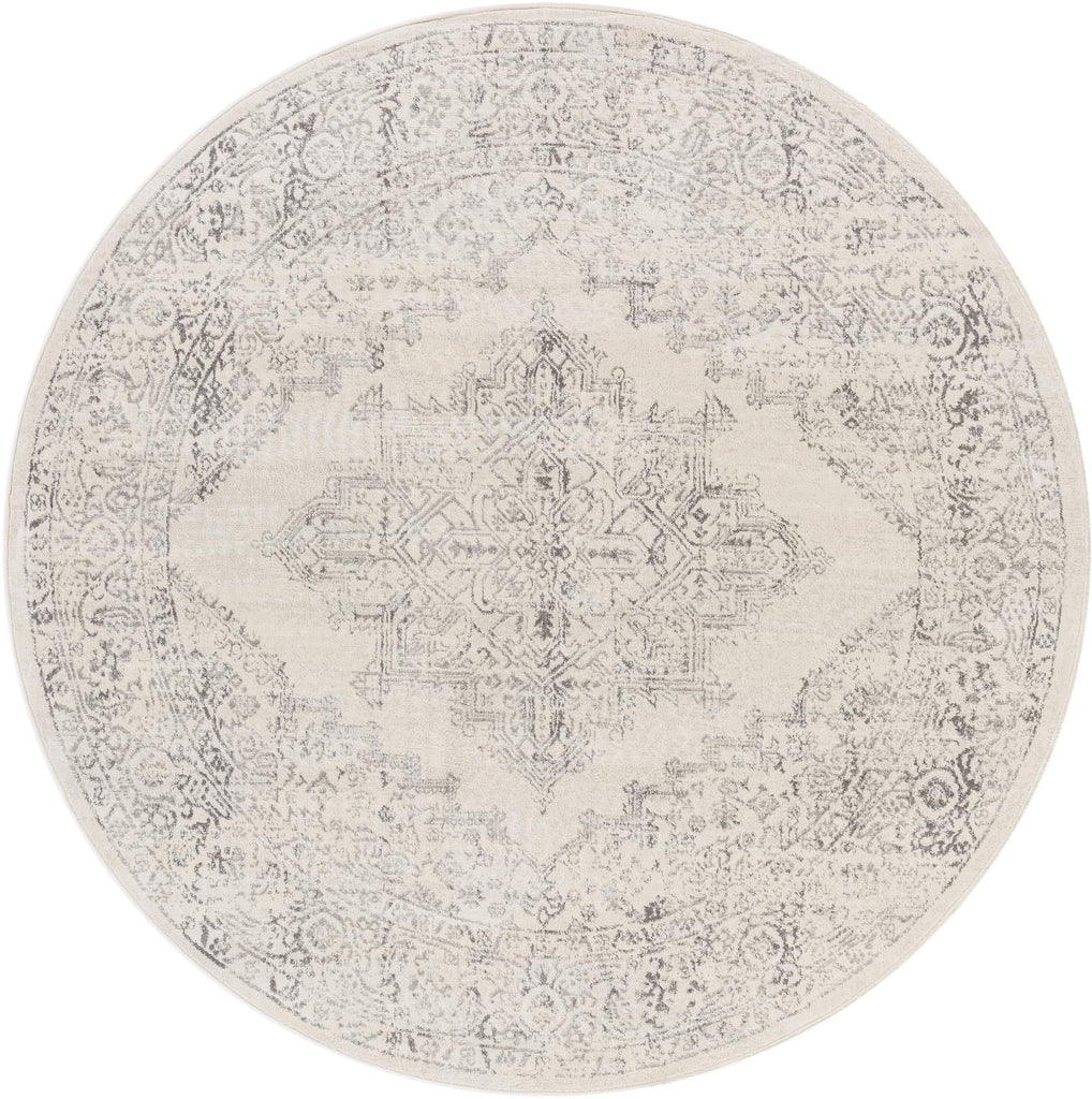 Surya Roma ROM-2322 Charcoal Light Gray 7'10" Round Rug